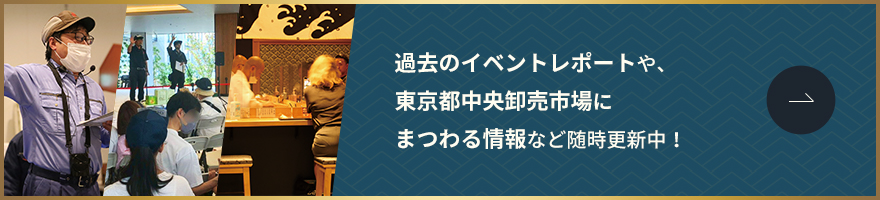過去のイベントレポートや、東京都中央卸売市場にまつわる情報など随時更新中！